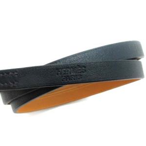 HERMES アピ4 H金具 ブレスレット レザー S ダークグリーン