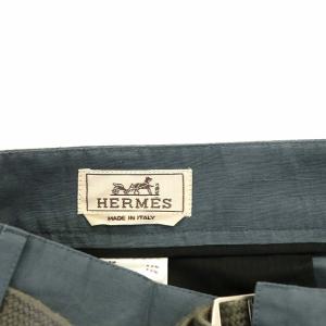 HERMES 近年モデル テーパードパンツ リネン グレー