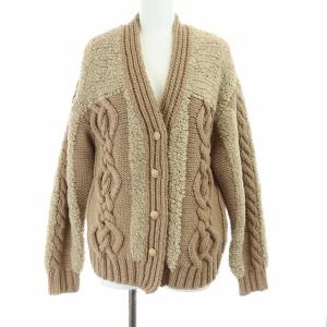 19AW エルボーパッチムートンカーディガン ベージュ