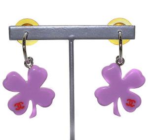 クローバー ピアス ココマーク フック パープル