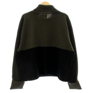 Nigel Cabourn ニット セーター ウール タートルネック ショート丈 長袖 M カーキ