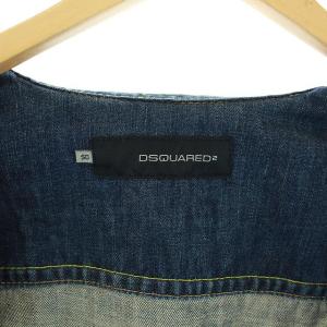 DSQUARED2 FUCKER デニムジャケット USED加工 パッチワーク 50 L インディゴ