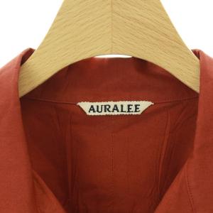AURALEE 18SS SELVEDGE WEATHER CLOTH HALF S SHIRT 3 ブラウン