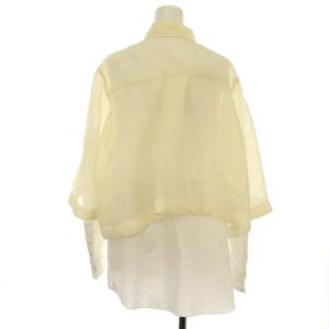 sacai 21SS Organza and Poplin Shirt シースルー ドッキング S ベージュ