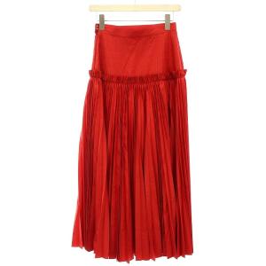ENFOLD 20SS プリーツ スカート マキシ 36 S 赤 