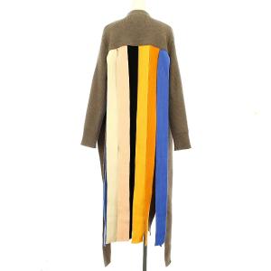 AKIRANAKA 変形 ロング カーディガン リブ ニット 1 S ブラウン