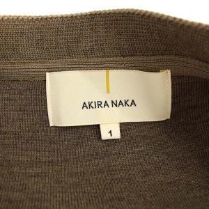 AKIRANAKA 変形 ロング カーディガン リブ ニット 1 S ブラウン