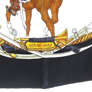 HERMES カレ90 MARINE ET CAVALERIE 海と騎兵隊 スカーフ シルク100％ 黄色