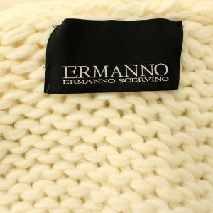 Ermanno Scervino ニット ベスト カーディガン ファー アルパカ混 40 M オフホワイト