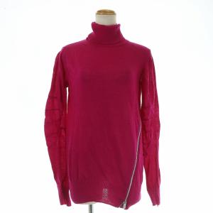 18AW ニット セーター タートルネック ジップアップ 長袖 ウール 1 S ピンク