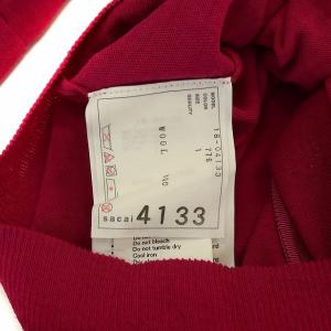 sacai 18AW ニット セーター タートルネック ジップアップ 長袖 ウール 1 S ピンク