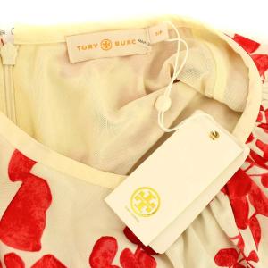 TORY BURCH 花柄ひざ丈タイトワンピース アイボリー