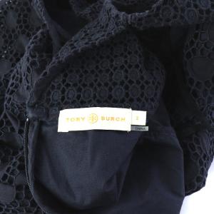 TORY BURCH ひざ丈ノースリーブワンピース ネイビー