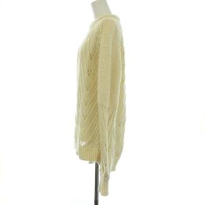 CLANE 20AW オープンワークケーブルニット セーター 長袖 S アイボリー