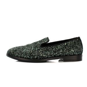 JIMMY CHOO ラメグリッタースリッポン ダークグリーン