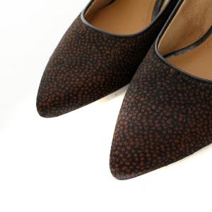 Clarks パンプス ローヒール ポインテッドトゥ ハラコ レザー UK4.5 23.5cm ブラック ブラウン