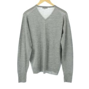 JOHN SMEDLEY Vネック 長袖 ニット セーター ウール M グレー