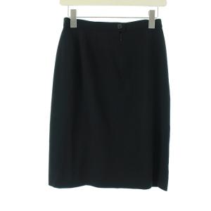 CHANEL ヴィンテージ ひざ丈 タイトスカート ココボタン ココマーク ウール フランス製 38 ブラック