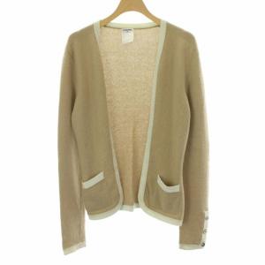 カーディガン カシミヤ ニット ライン ベージュ