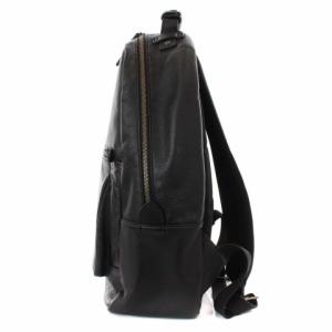 BLACK LABEL CRESTBRIDGE リュックサック デイパック レザー ブランドロゴ箔押し ブラック シルバー