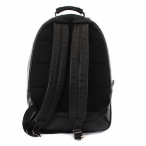 BLACK LABEL CRESTBRIDGE リュックサック デイパック レザー ブランドロゴ箔押し ブラック シルバー
