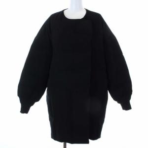 19AW ダブルサテンミディ ダウンコート 38 ブラック