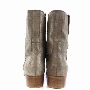 JIMMY CHOO ウエスタンブーツ ショートブーツ ラメ バックスキン 23cm ベージュ