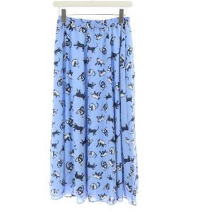 Diagram GRACE CONTINENTAL 20SS モンキーpt フレアスカート ロング ウエストゴム 総柄 タグ付き 36 ブルー 