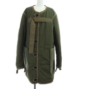 sacai 20年製 20-02439M ノーカラーコート リバーシブル 中綿 2 カーキ