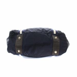 Orobianco トートバッグ ショルダーバッグ ドローコード ナイロン レザー切替 ネイビー