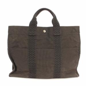HERMES エールライン MM トートバッグ キャンバス グレー