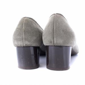 Salvatore Ferragamo パンプス スウェード チャンキーヒール 24.0cm グレー