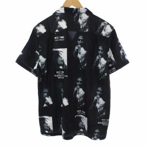 WACKO MARIA BOB MARLEY アロハシャツ フォトプリント オープンカラー 半袖 L ブラック