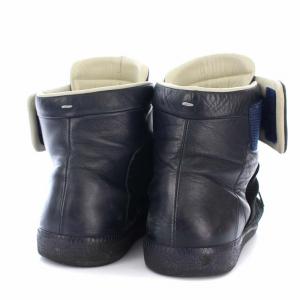 Martin Margiela 10 スエードレザー切替ハイカットシューズ 44 ネイビー