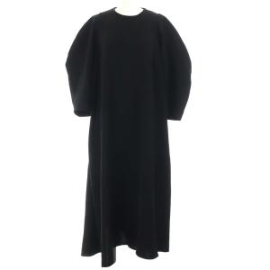 21SS PEツイル アシンメフレアDRS ワンピース ブラック