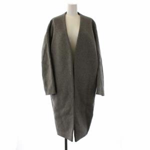 17AW リバー コート ノーカラーコート M グレー