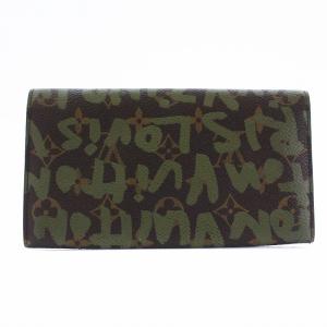 LOUIS VUITTON M92188 ポルトフォイユモネ クレディ 長財布 モノグラムグラフィティ ブラウン カーキ