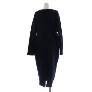 ENFOLD 19SS ニットワンピース クルーネック 38 M ネイビー