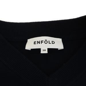 ENFOLD 19SS ニットワンピース クルーネック 38 M ネイビー