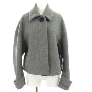 18AW ショート ステンカラーコート オーバーサイズ 比翼ボタン 38 グレー