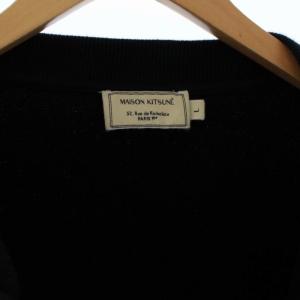 Maison Kitsuné テディジャケット スタジャン スタジアムジャンパー キツネ 刺繍 L ブラック グレー