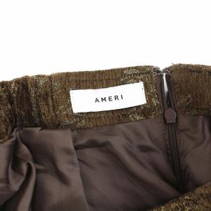 Ameri VINTAGE DAMASK DIMENSIONAL SKIRT ブラウン