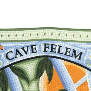 HERMES カレ90 CAVE FELEM 猫に注意 ブルー