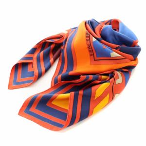 カレ90 PUZZLE スカーフ シルク サテン 馬 フランス製 マルチカラー