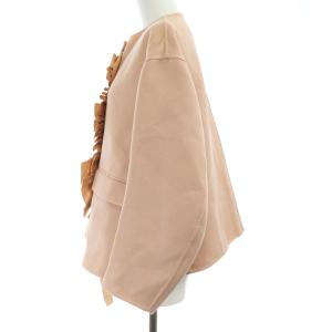Drawer 20年製 ケヌキノーカラーフリルジャケット 36 ピンクベージュ