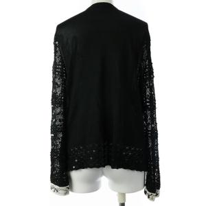 LEONARD ニットカーディガン スパンコール ブラック