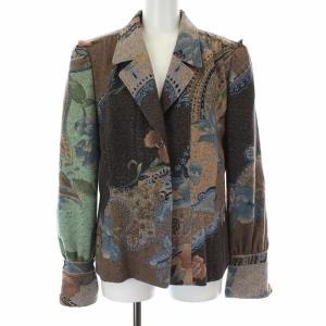 FASHION テーラードジャケット 3B ウール 総柄 42 マルチカラー