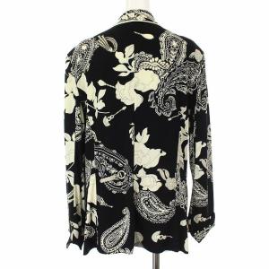 LEONARD テーラードジャケット 花柄 LL 黒白