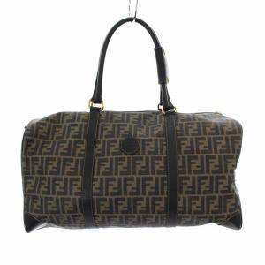 ズッカ柄 PVCレザー ボストンバッグ 黒