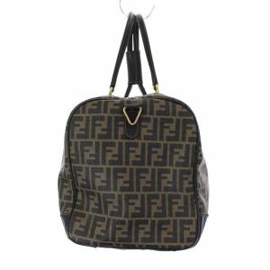 FENDI ズッカ柄 PVCレザー ボストンバッグ 黒